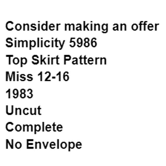 Simplicity 5986 Pattern Top Skirt Miss 12-16 Business Capsule Tailored Pockets - Picture 3 of 7